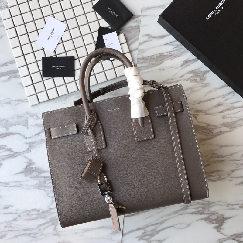 saint laurent new sac de jour Di*m*nd pattern white line organ bag series handbag gray