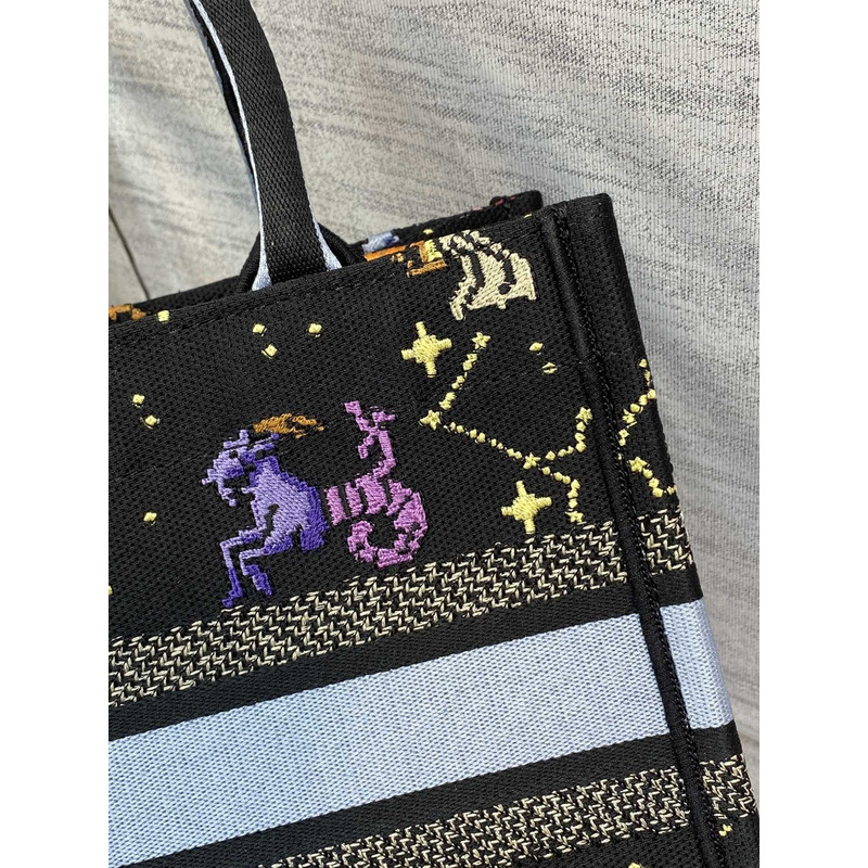 D*or medium lady d-lite bag pixel zodiac embroidery black multicolor