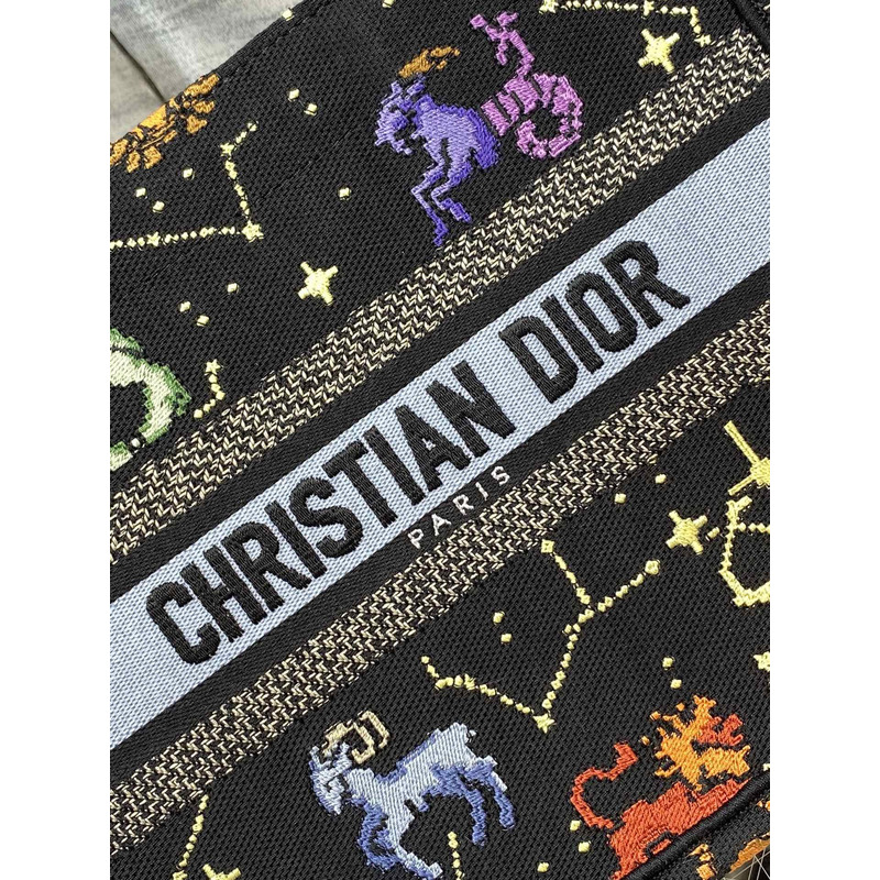 D*or medium lady d-lite bag pixel zodiac embroidery black multicolor