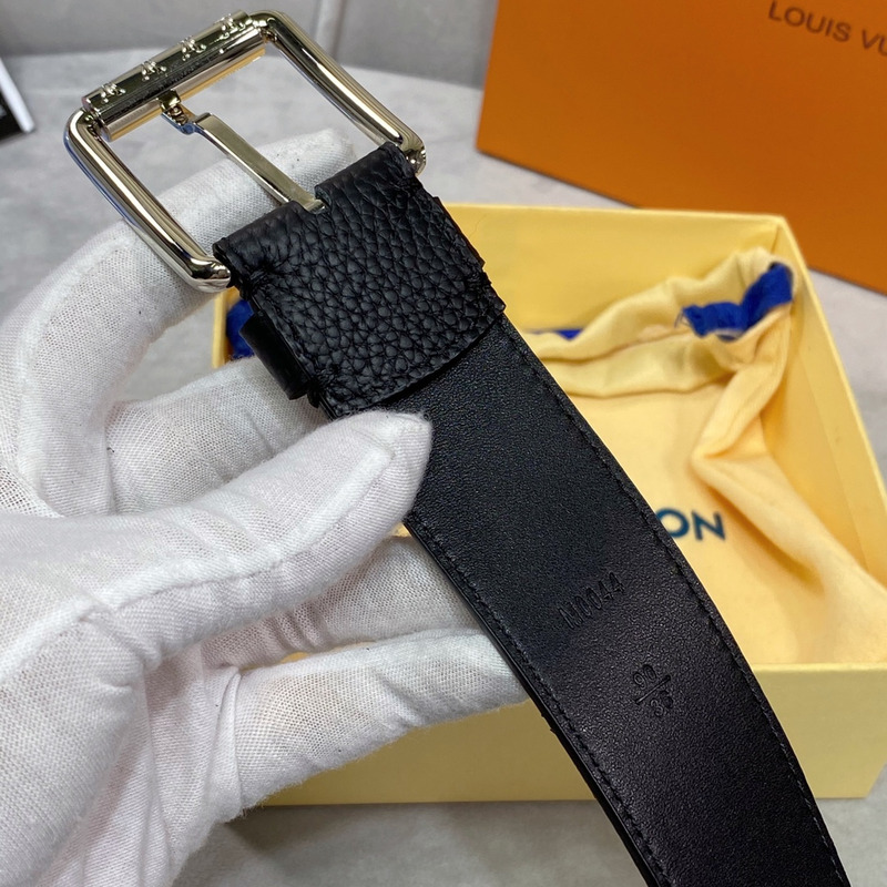 l**is V*t*n silver-tone 35mm belt with blue logo black