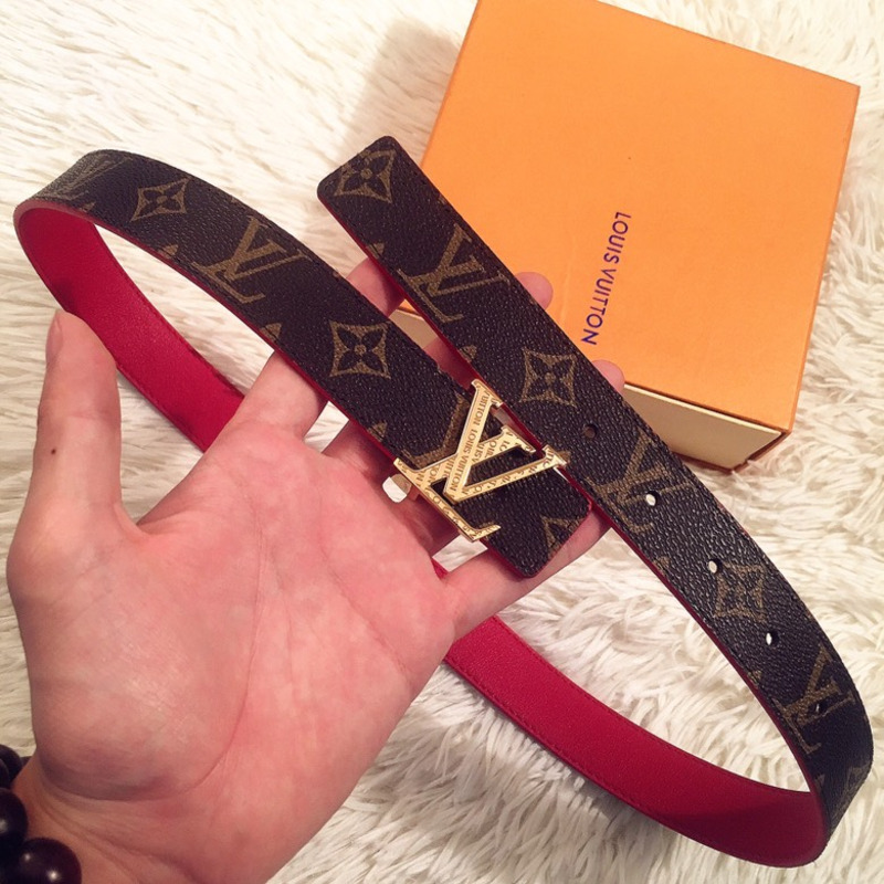 LV INITIALS 40MM REVERSIBLE BELT RED