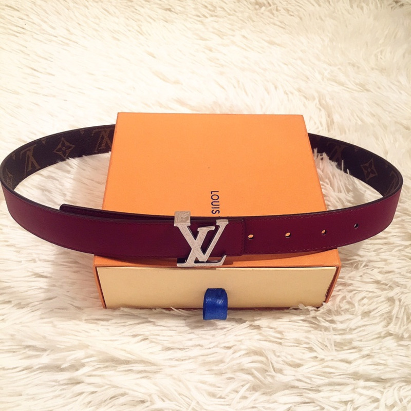 LV INITIALS 40MM REVERSIBLE BELT BROWN