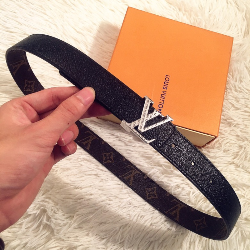 LV INITIALS 40MM REVERSIBLE BELT BLACK
