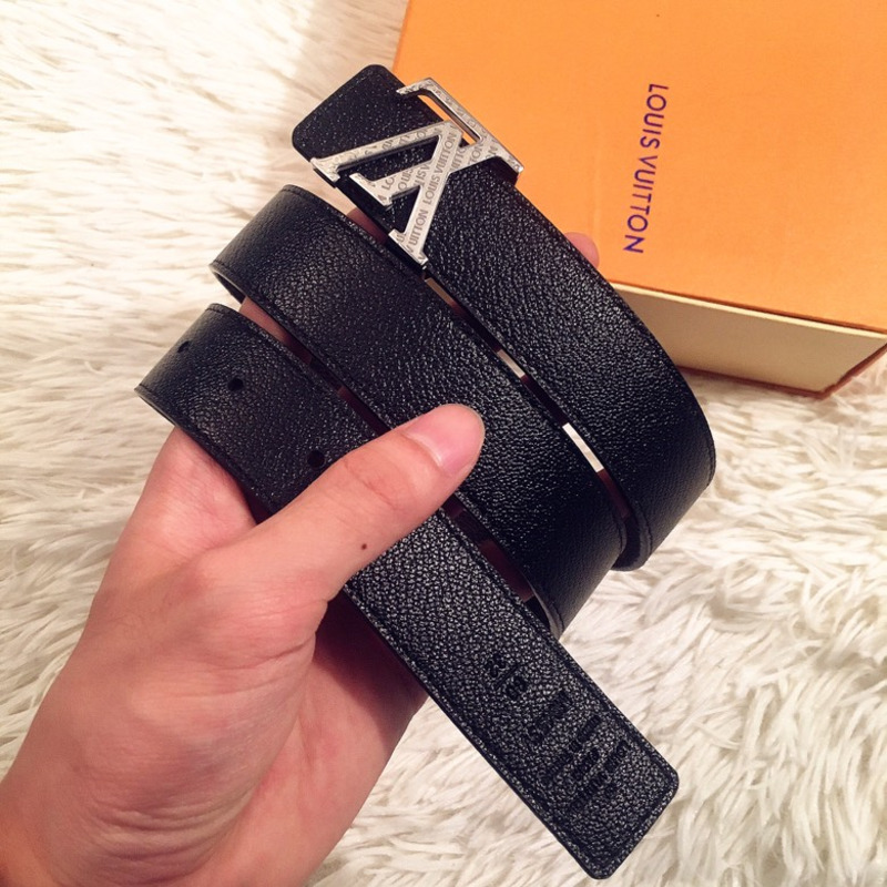 LV INITIALS 40MM REVERSIBLE BELT BLACK