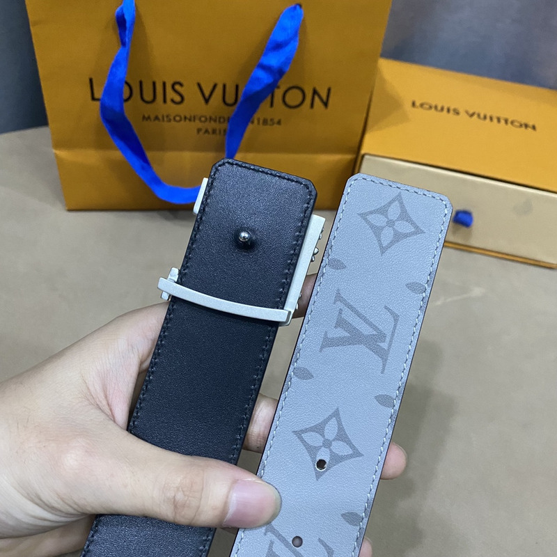 LV PYRAMIDE BLUE FLOWER 40MM REVERSIBLE BLUE BELT