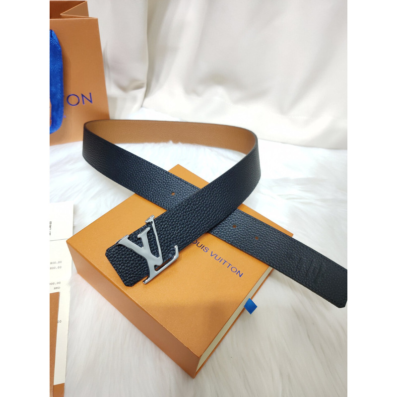 LV INITIALES 40MM KHAKI LEATHER SILVER LV