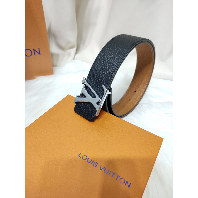 LV INITIALES 40MM KHAKI LEATHER SILVER LV