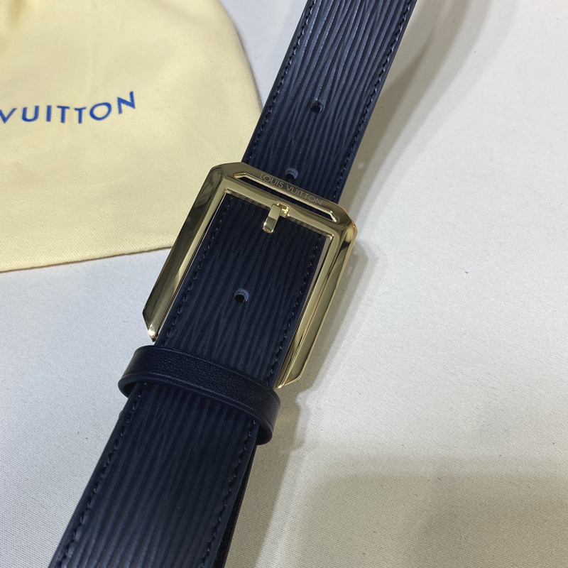 l**is V*t*n black stripe leather gold metal