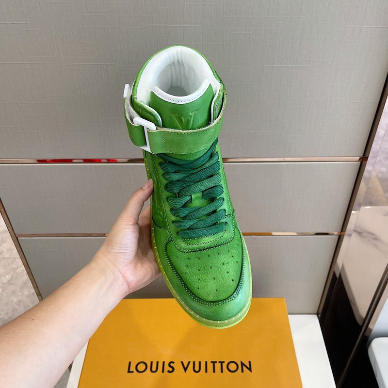 l**is V*t*n embossed monogram high-top sneaker green