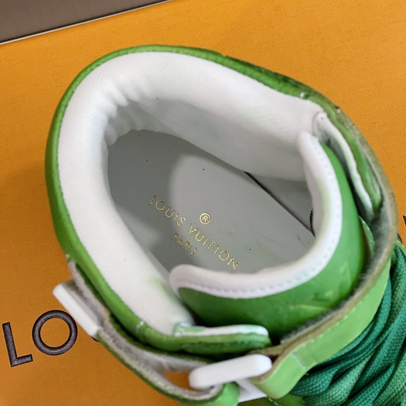 l**is V*t*n embossed monogram high-top sneaker green