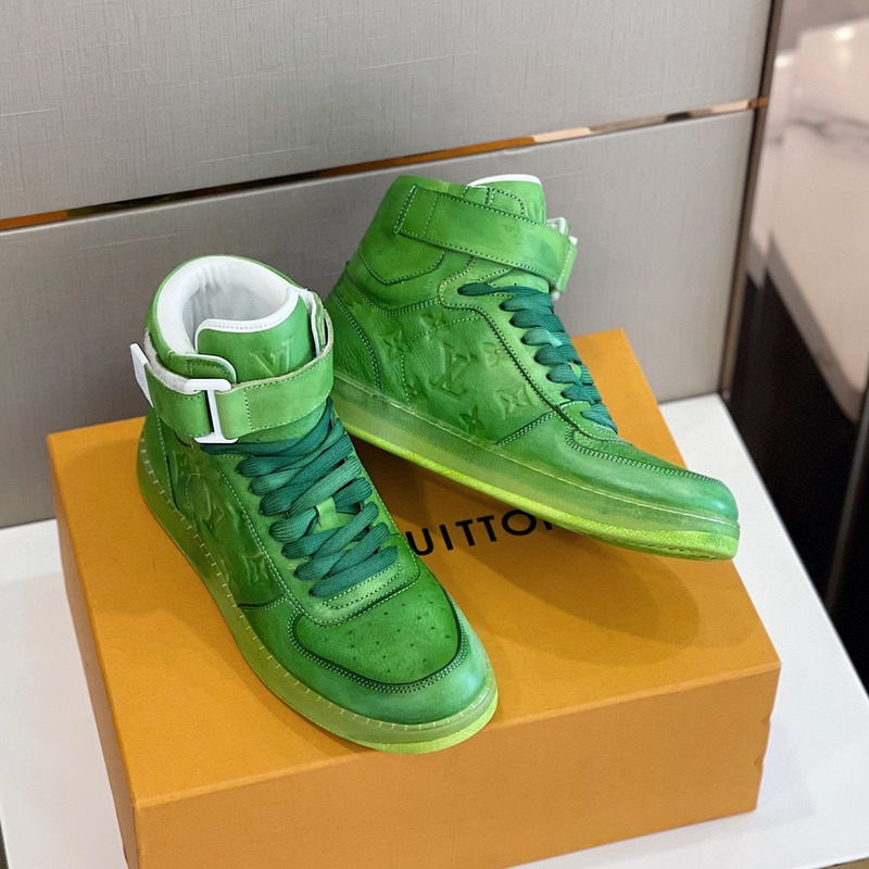l**is V*t*n embossed monogram high-top sneaker green