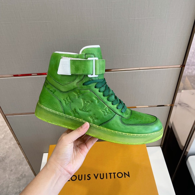 l**is V*t*n embossed monogram high-top sneaker green