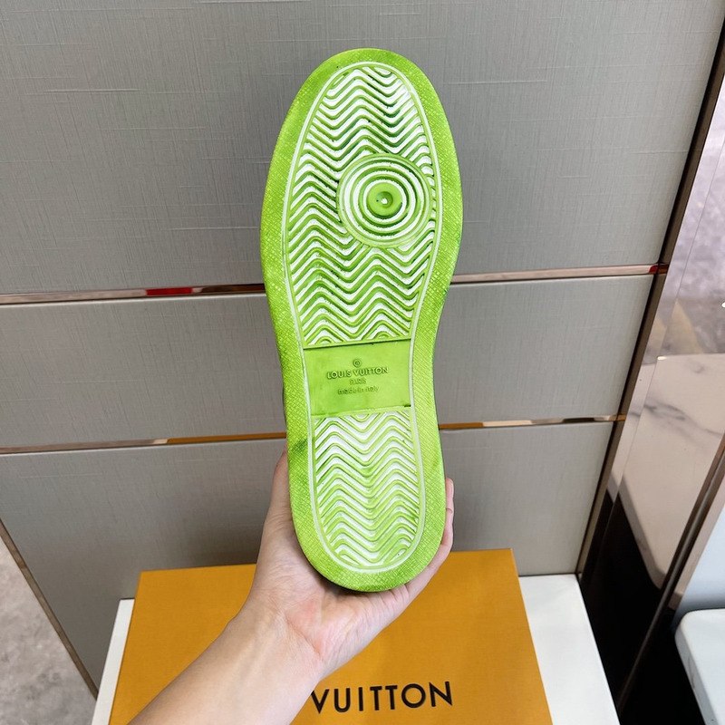 l**is V*t*n embossed monogram high-top sneaker green