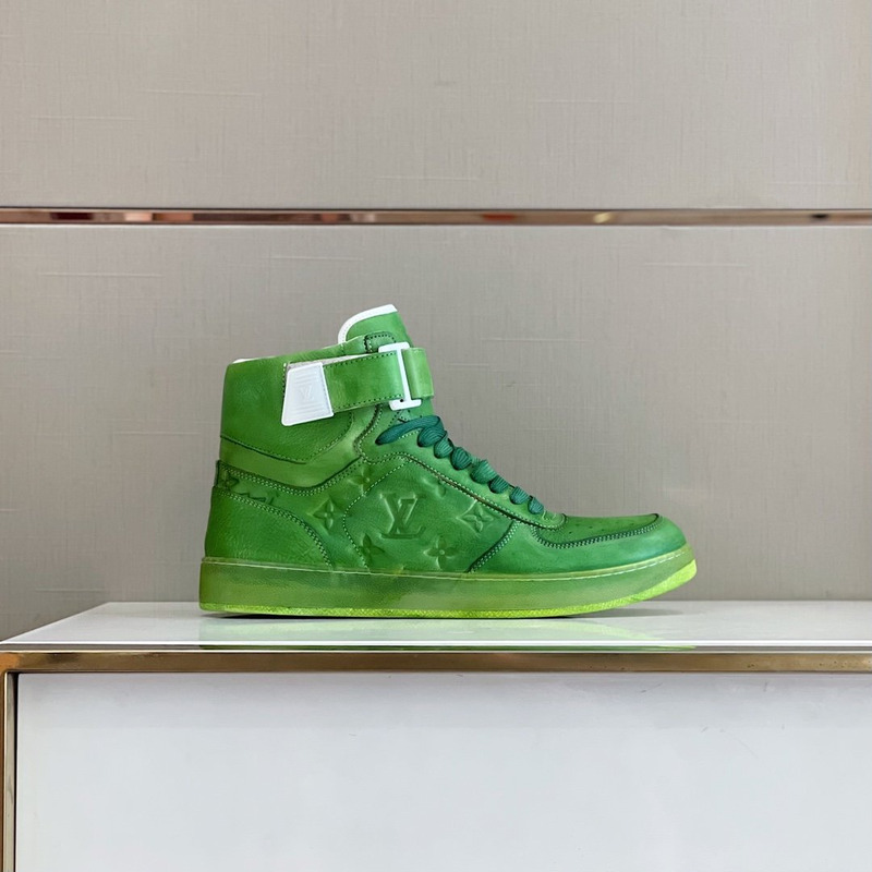 l**is V*t*n embossed monogram high-top sneaker green