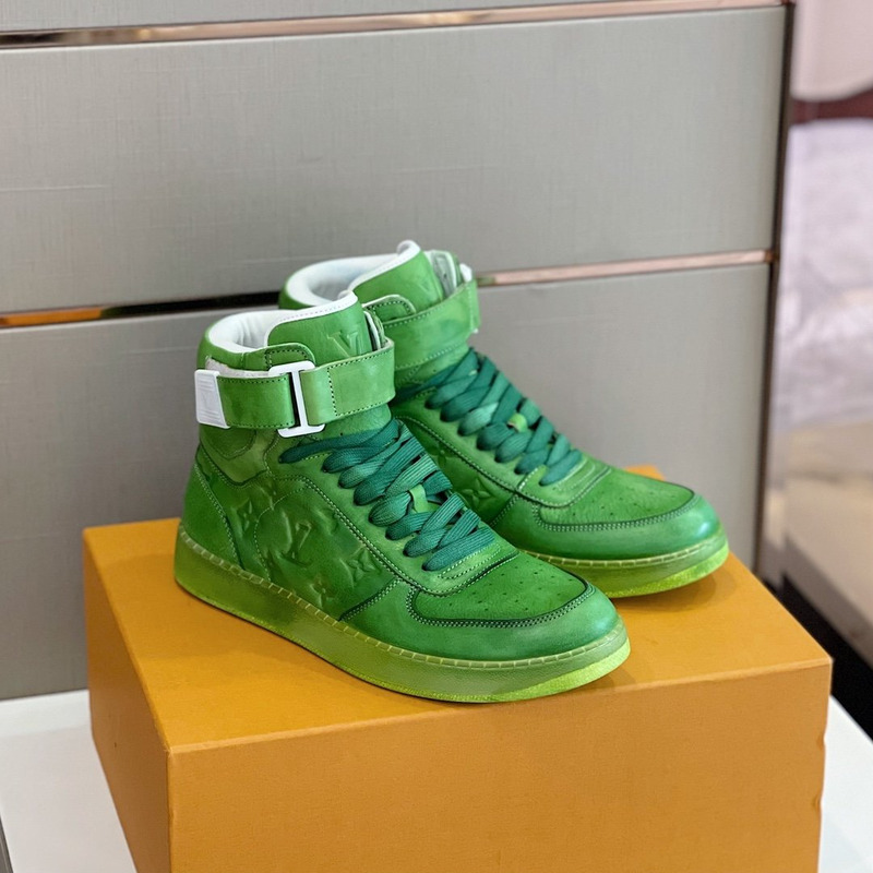 l**is V*t*n embossed monogram high-top sneaker green