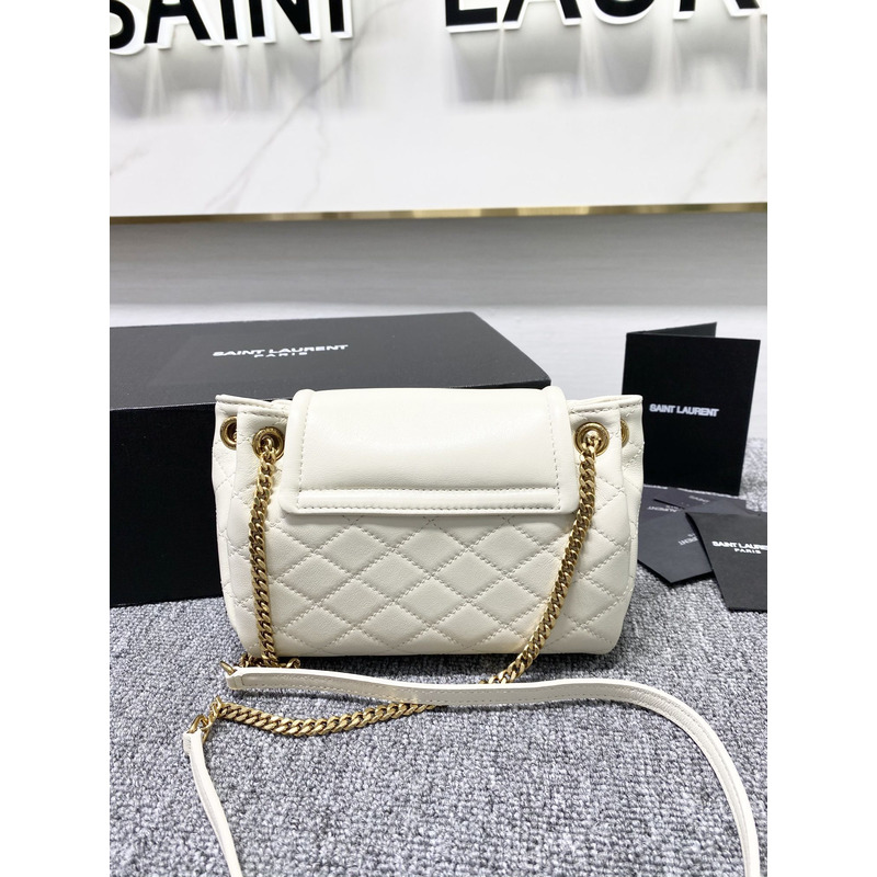 Saint Laurent Nolita Mini Leather Shoulder Bag White