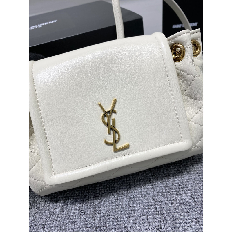 Saint Laurent Nolita Mini Leather Shoulder Bag White