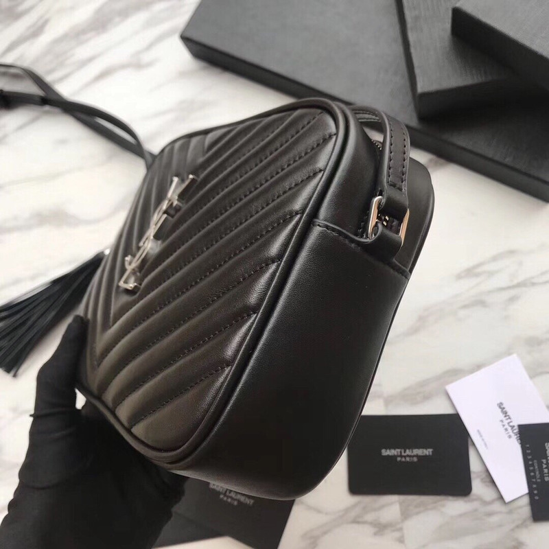 Saint Laurent Lou Camera Bag In Quilted Leather Black(Sliver LOGO)