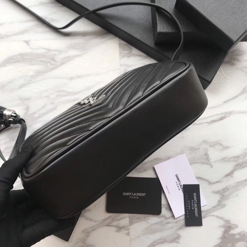 Saint Laurent Lou Camera Bag In Quilted Leather Black(Sliver LOGO)