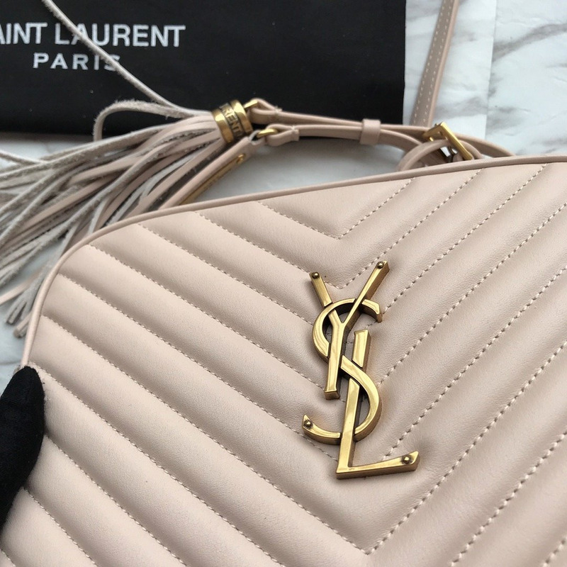 Saint Laurent Lou Camera Bag In Quilted Leather Beige