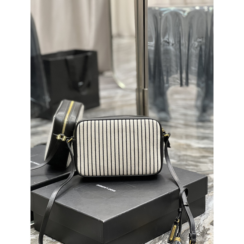 Saint Laurent LOU Camera Bag In Canvas And Smooth Leather