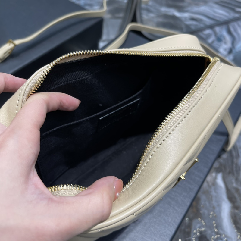 Saint Laurent Lou Monogram Calf Crossbody Bag Beige