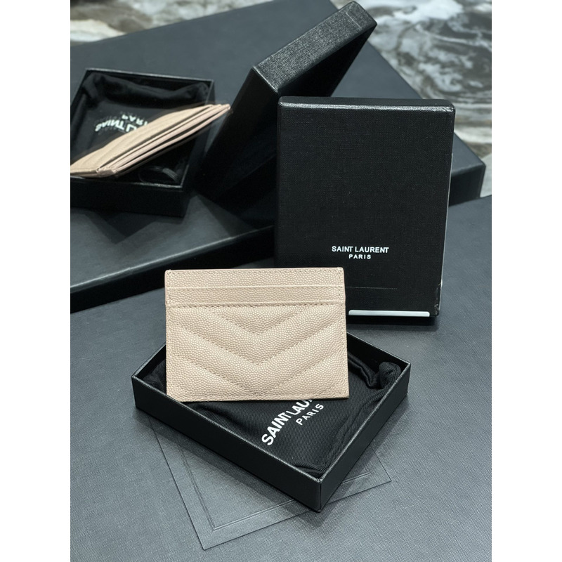 Saint Laurent Monogram Card Hold Pink