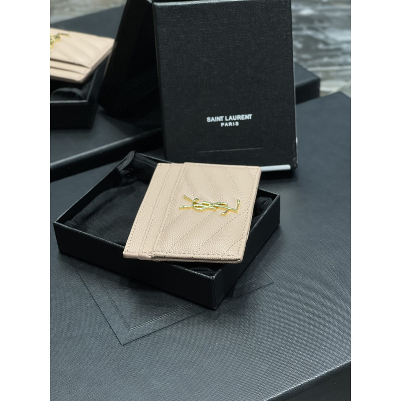 Saint Laurent Monogram Card Hold Pink