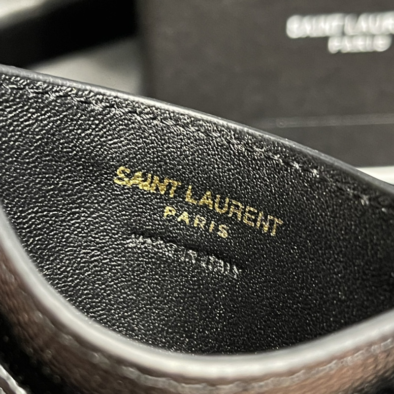 Saint Laurent Monogram Gold Metal Card Hold Black