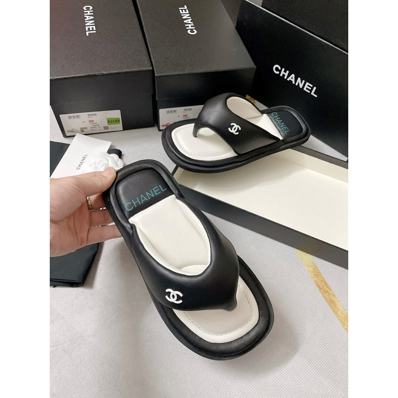 Ch*el fabric mules black