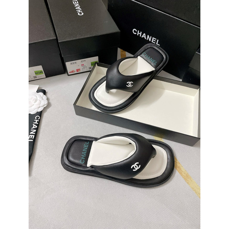 Ch*el fabric mules black