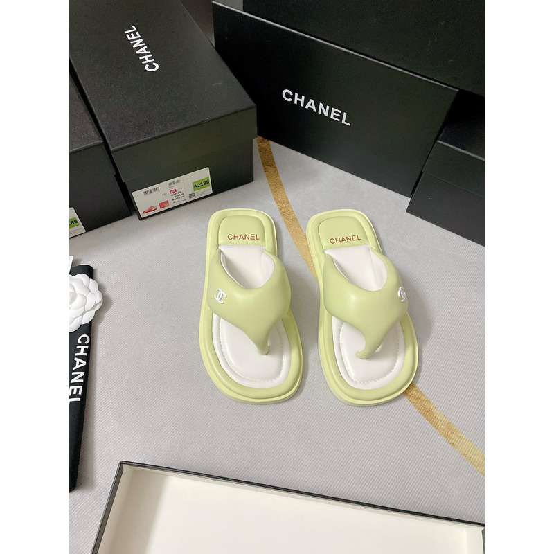 Ch*el fabric mules lime