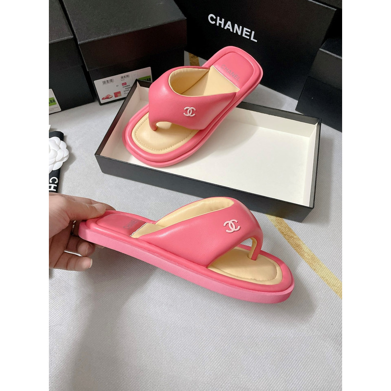 Ch*el fabric mules pink