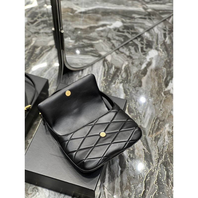 Saint Laurent LE57 Quilted Lambskin Shoulder Bag Black