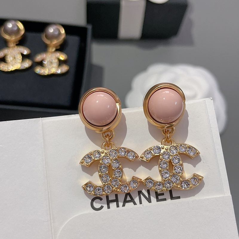 Ch*el earrings pink