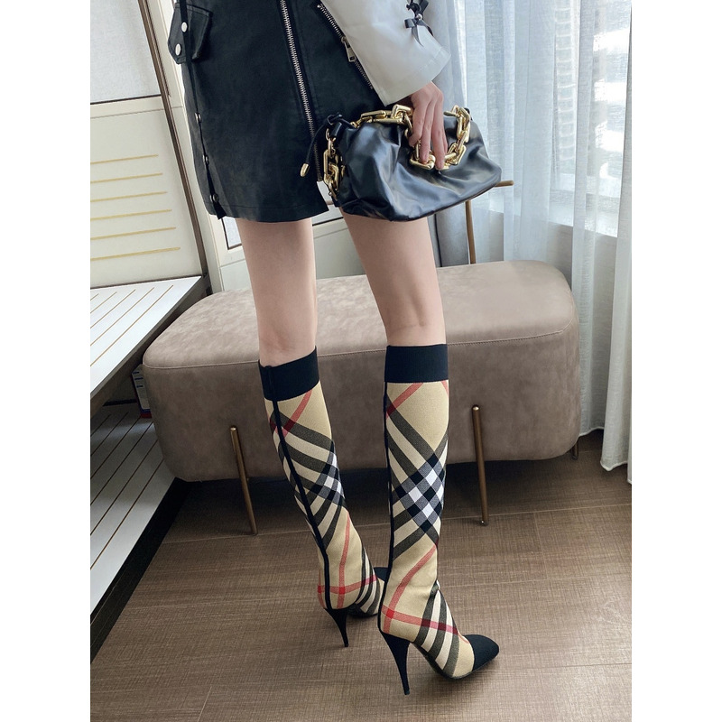 B**rry dolman checked stretch-cotton boots