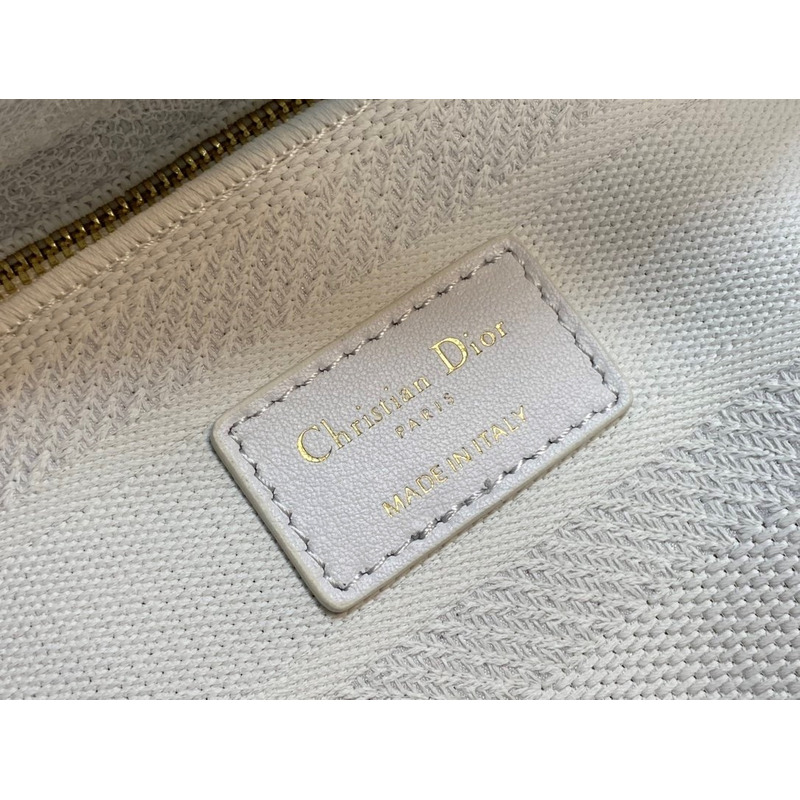 D*or medium lady d-lite bag natural embroidery with macramé effect