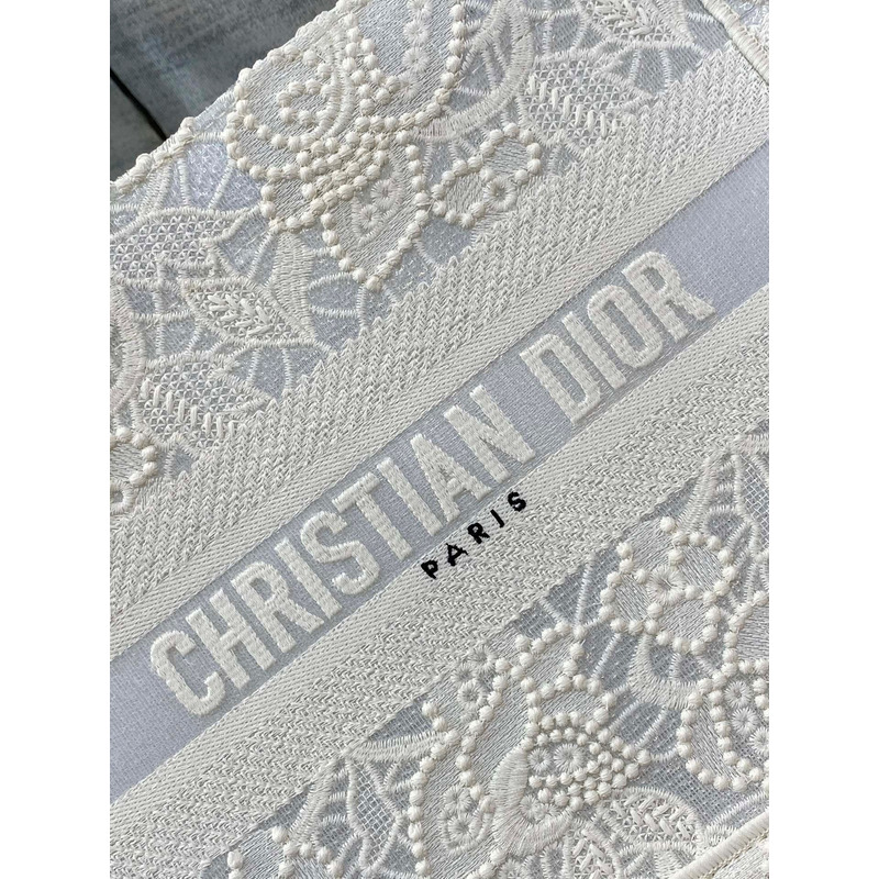 D*or book tote natural macramé-effect embroidery