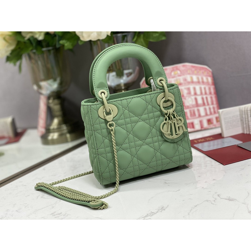 D*or mini lady D*or bag jade green