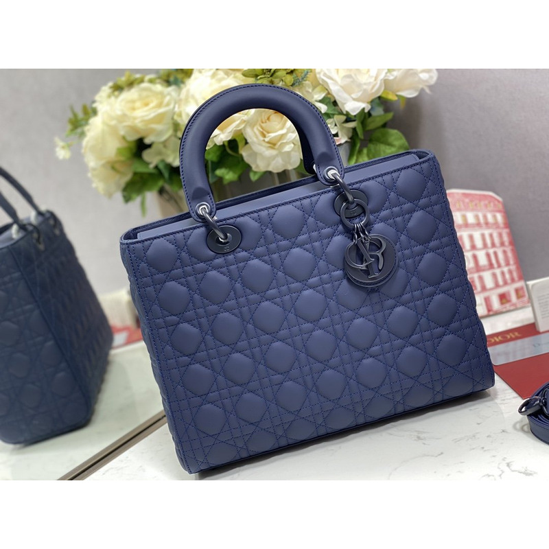 D*or large lady D*or bag navy blue