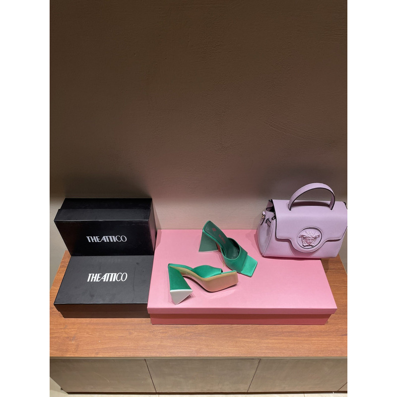 TheAttico Devon satin sandals  Green