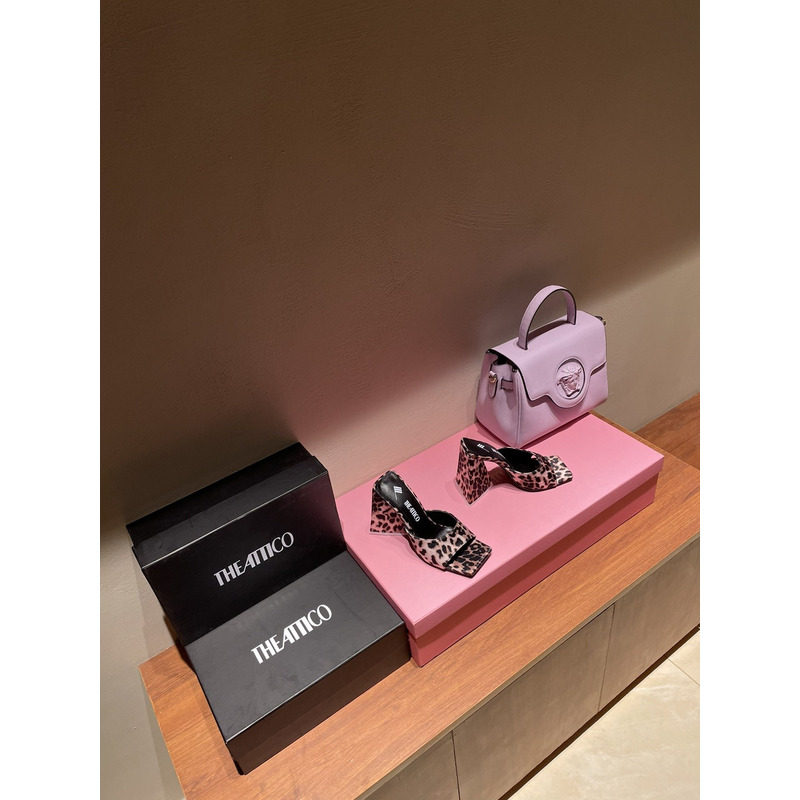 TheAttico Devon Patent Leather Leopard Black