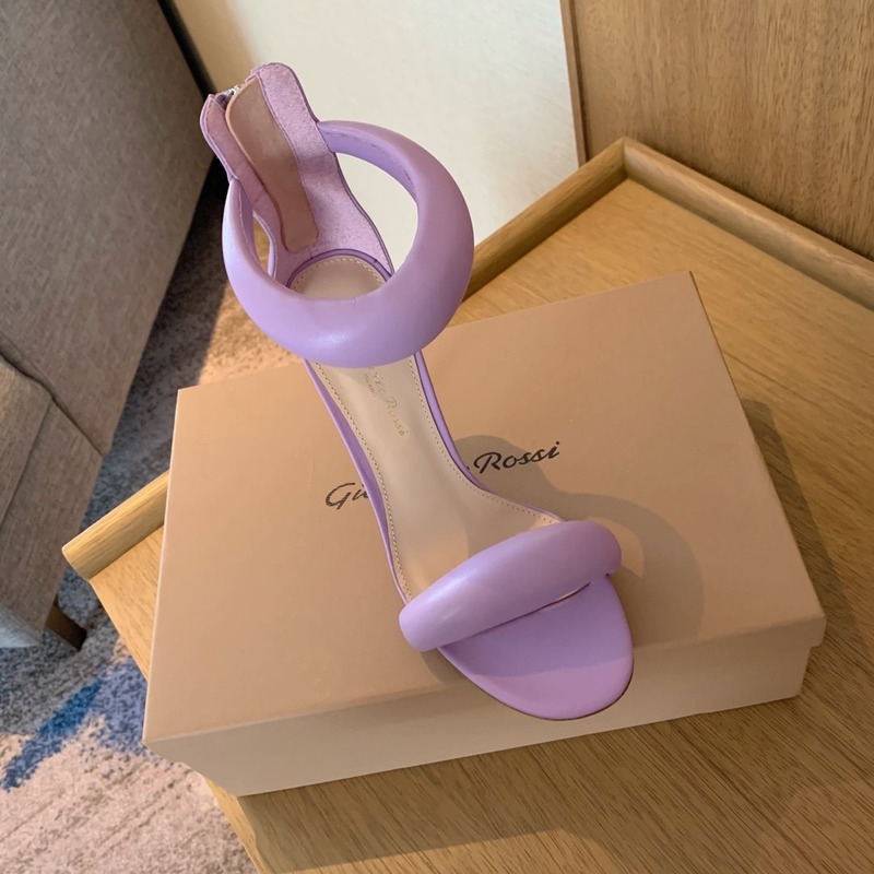 Gianvit Rossi Bijoux 105mm Leather High Heel Sandals Purple