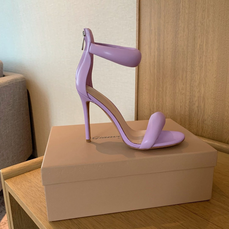 Gianvit Rossi Bijoux 105mm Leather High Heel Sandals Purple