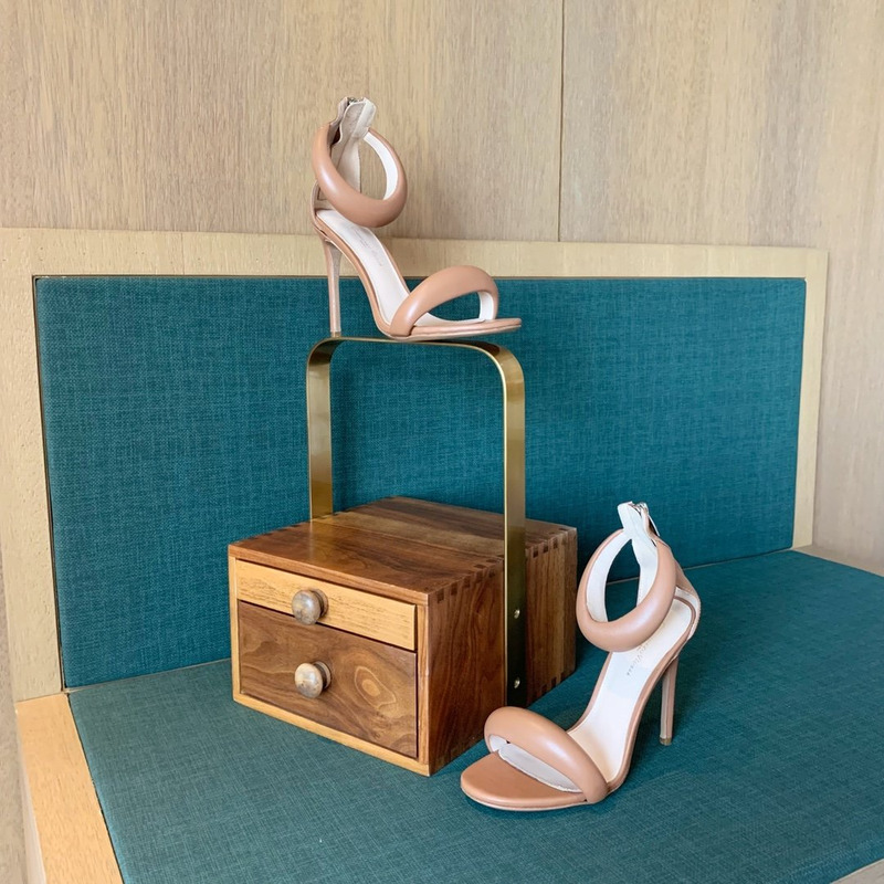 Gianvit Rossi Bijoux 105mm Leather High Heel Sandals Brown