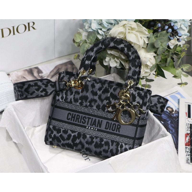 D*or lady d-lite bag gray mizza embroidery in gray