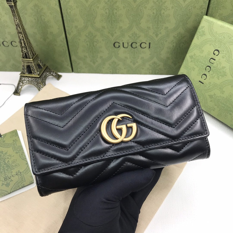 G*u*i gg marmont continental wallet black leather