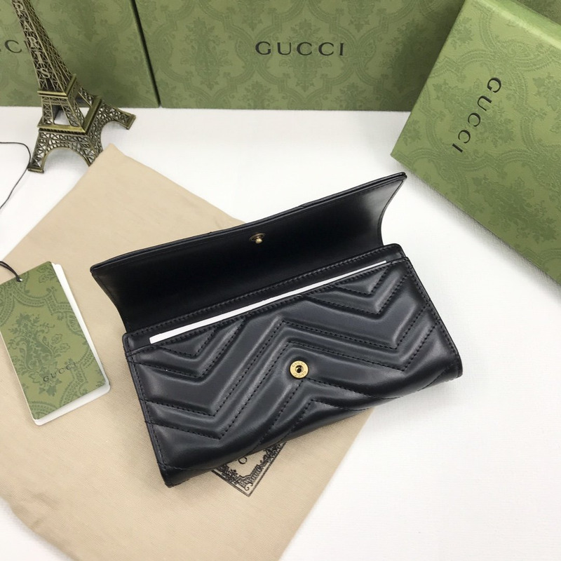 G*u*i gg marmont continental wallet black leather