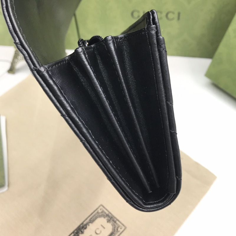 G*u*i gg marmont continental wallet black leather