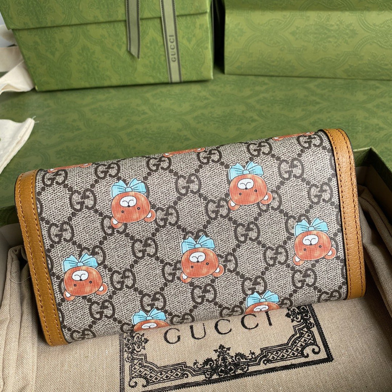 G*u*i x kai gg continental wallet camel/ebony